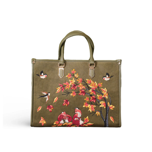 Travel Tote Bag for Women in Vegan Leather | Olive Green | PickAleaf