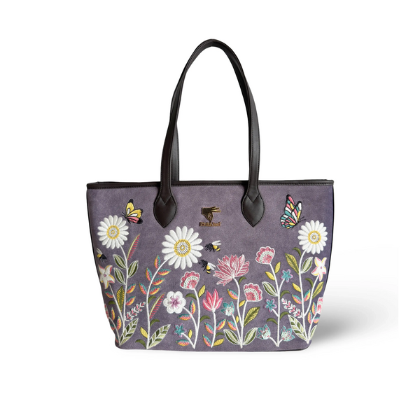 Embroidered Ethnic Women Tote Bag for Festivals | Purple | PickAleaf