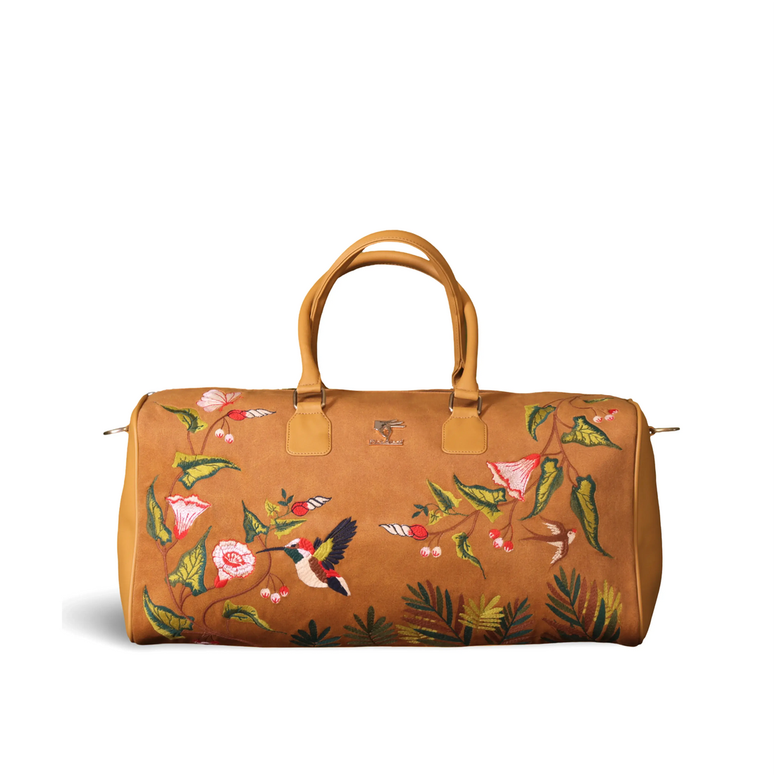 Mustard gym duffel bag for women in cruelty free vegan leather by PickAleaf for workouts, gym wear, shoes and daily fitness use
