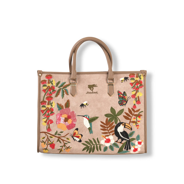 Party Tote Bag for Women in Vegan Leather | Beige | PickAleaf