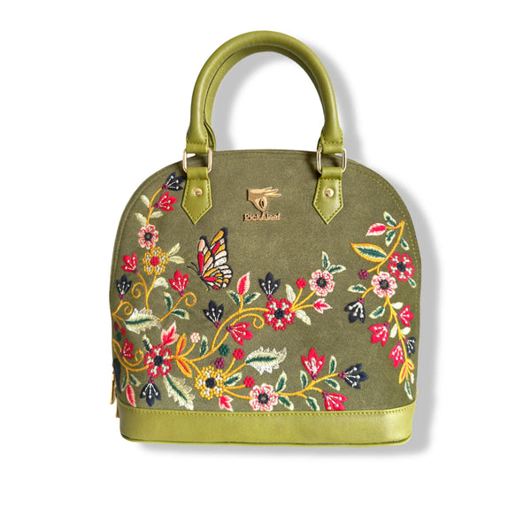 Party Handbag for Women in Vegan Leather | Olive Green | PickAleaf